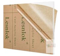new Lesnlok 24"x24" Cast Acrylic Sheet, Clear Plexiglass, 0.125" Thick, Protective Film