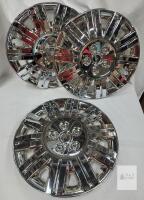 3 Chrome 17" 5-Lug Wheel Covers with 10-Spoke Design