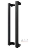 NEW BARNSMITH 24" Back-to-Back Commercial Door Handle, Matte Black, Modern Square, Stainless Steel