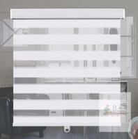 NEW LUCKUP Cordless Zebra Roller Blind, 21"x72", White, Dual-Layer Light Filtering