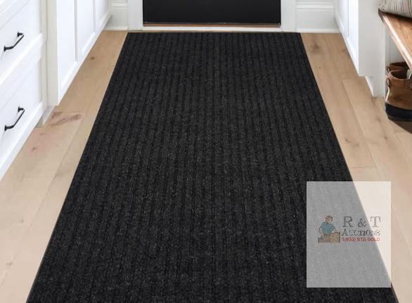 NEW Black 2ft x 6ft Hallway Runner Rug, Rubber Back, Non-Slip, Indoor Outdoor, Low Pile, ANTTPOP