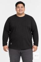 NEW Men's Black Long Sleeve T-Shirt, Size 5XL, Crew Neck, Unique Logo Tag