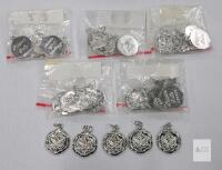 Niagara Falls Canada Maple Leaf Silver-Tone Souvenir Charms, Approx. 0.7&rdquo; Diameter, Lot of 30