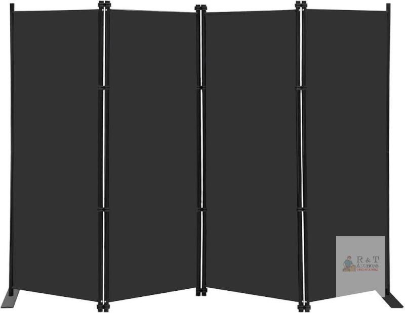 new MAYOLIAH 4-Panel 6 Ft Foldable Black Indoor Privacy Screen, Freestanding Room Divider, 80"x72"