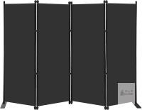 new MAYOLIAH 4-Panel 6 Ft Foldable Black Indoor Privacy Screen, Freestanding Room Divider, 80"x72"