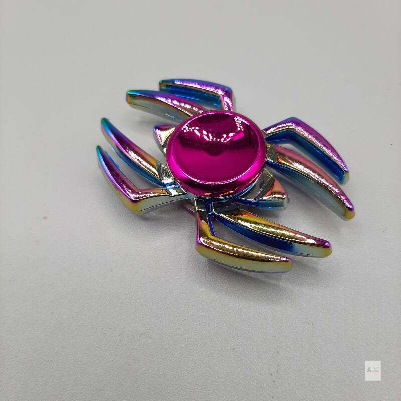 NEW Spider Metal Fidget Spinner, Multicolor Rainbow Zinc Alloy, Hybrid Ceramic Bearing, 2.75-Inch