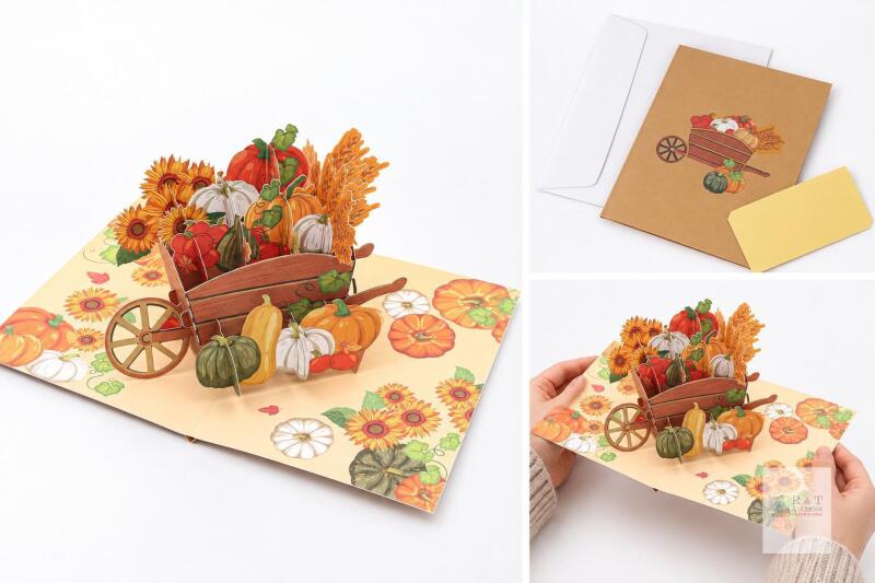 New Pumpkin Wagon Pop Up Card