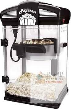 West Bend Theater Crazy 4 Qt. Popcorn Machine &ndash; 4 oz Kettle, 16-Cup Capacity, Black