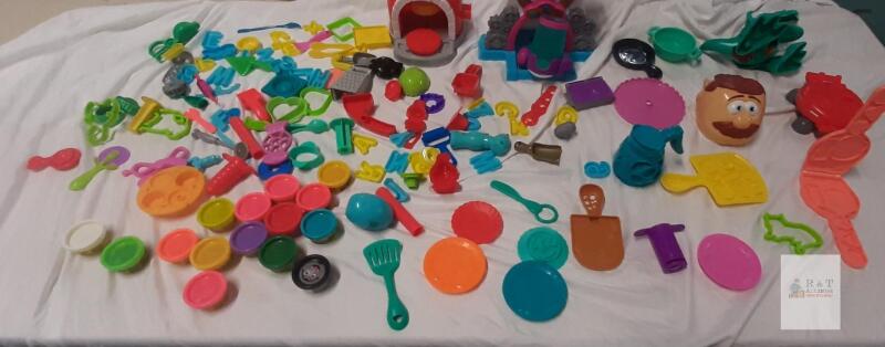 Large Play-Doh Mixed Lot: Kitchen Creations, Pizza Oven, Mr. Potato Head, 50+ Accessories