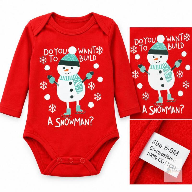 New Size 6-9 month 100% Cotton Long Sleeve Body Suit