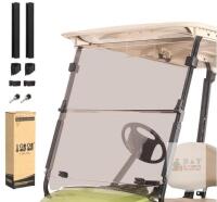 NEW 10L0L Folding Tinted Windshield for Yamaha G29/Drive Golf Carts (2007&ndash;2016), 5mm Polycarbonate, DOT Certified