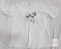 Men's 3XL Mickey Mouse Steamboat Willie Graphic T-Shirt, White, 100% Cotton
