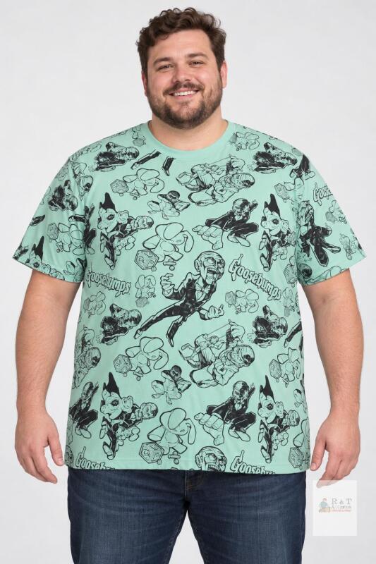 Goosebumps 2XL Short Sleeve T-Shirt with Slappy the Dummy All-Over Print