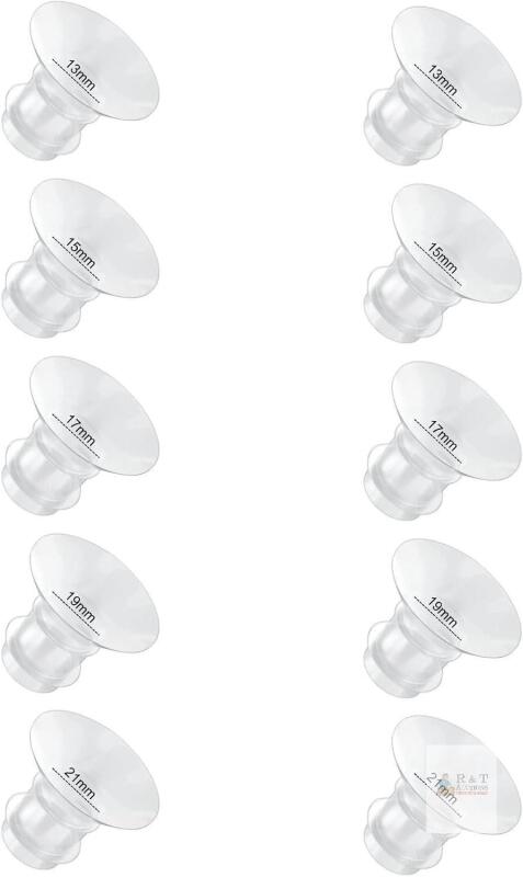 New Flange Inserts 13/15/17/19/21mm 10PC Compatible with Momcozy S12 pro/S9 pro/S9/S10/S12/Medela/TSRETE/Spectra/Bellababy etc 24mm Wearable Breast Pump, Reduce 24mm Tunnel Down to Correct Size