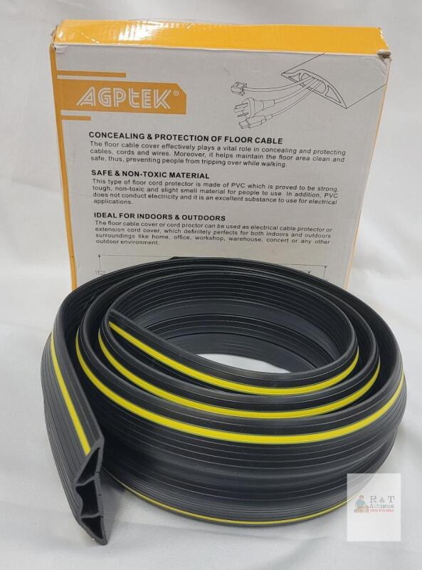 NEW AGPTEK OS0072S Floor Cable Cover, 6.5 ft Length, 3.27 in Width, Black with Yellow Stripe