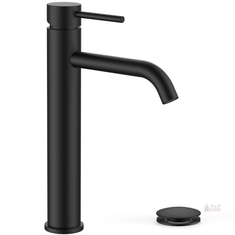 new Matte Black Vessel Bathroom Faucet, Single-Handle, Includes Drain Assembly