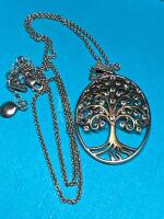 925 Sterling Rooted Tree of Life Pendant with Chain stamped
