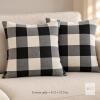 New Pair of Black, Gray & Ivory Buffalo Check Cushion Covers, 17.5 &times; 17.5 Inches, Covers Only
