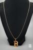New Baseball Letter "B" Pendant Necklace, 20" Chain, Unisex Initial Jewelry