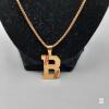 New Baseball Letter "B" Pendant Necklace, 20" Chain, Unisex Initial Jewelry - 2