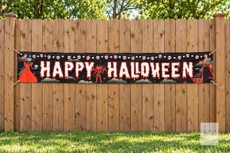 New Happy Halloween Banner, 112 &times; 18.5 Inches with grommets