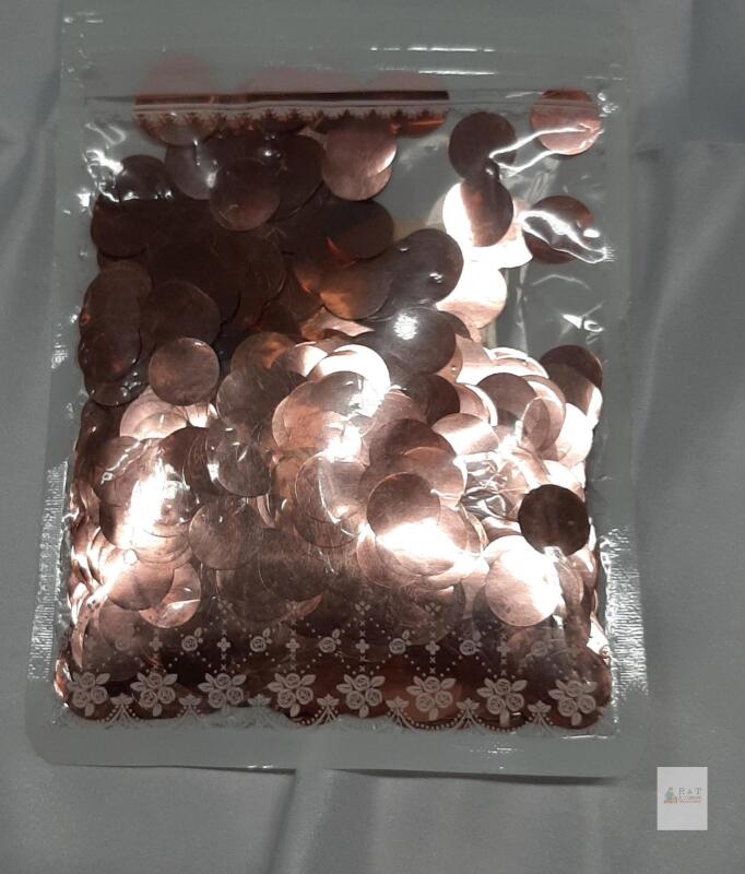 new CEEYSEE Rose Gold Aluminum Foil Confetti, 1.5 cm Diameter, 50 g Bag