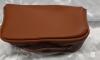 NEW Classic & Modern Miss Dong Brown PU Leather Toiletry Bag with Handle and Divider, Zipper Closure - 3