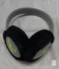 NEW Dinosaur Graphic Faux Fur Earmuffs, One-Size, Over-the-Head, Grey/Black/Neon Yellow - 2