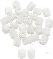 New uxcell 100Pcs 0.34"x0.39" Hinge Dowels, Plastic Dowel Insert with Threaded for Cabinet Door Hinges Furniture Connections, White