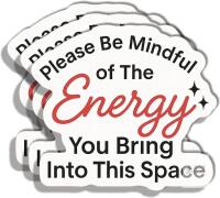 New (3pcs) Mindful Energy Quote Sticker &ndash; Positive Vibes Vinyl Sticker-9.1 x 8.1 x 0.1 cm