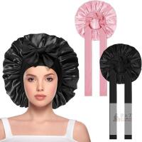 New 2PC Satin Bonnet, Silk Sleep Bonnets for Women, Adjustable Satin Night Sleeping Cap Soft Elastic Band Silk Bonnets