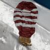 New title Red & White Glitter Striped Inflatable Christmas Ornament with Gold Cap- You must inflate.