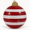 New title Red & White Glitter Striped Inflatable Christmas Ornament with Gold Cap- You must inflate. - 2