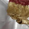 New title Red & White Glitter Striped Inflatable Christmas Ornament with Gold Cap- You must inflate. - 3