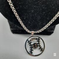 NEW Silver-Tone &ldquo;Maddox&rdquo; #17 Baseball Pendant Necklace