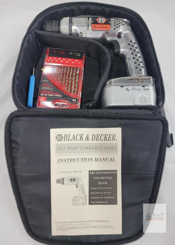 Black & Decker RD1440 14.4V Cordless Drill/Driver, 85th Anniversary Edition, with Accessories