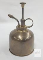 Vintage Brass Plant Mister Atomizer, 6" Tall, Curved Spout, Ring Handle, Patina Finish