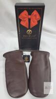 NEW Zavelio Unisex Shearling Sheepskin Leather Mittens, Brown, Large