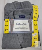 NEW Splendid Women&rsquo;s 2 Piece Pajama Set Small Grey Button-Up Top & Pants