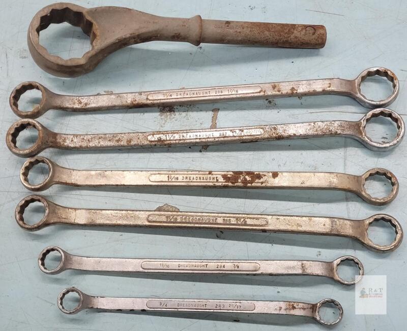 Vintage Dreadnaught Box-End Wrench Set & Snap-on 2-3/8" Offset Wrench