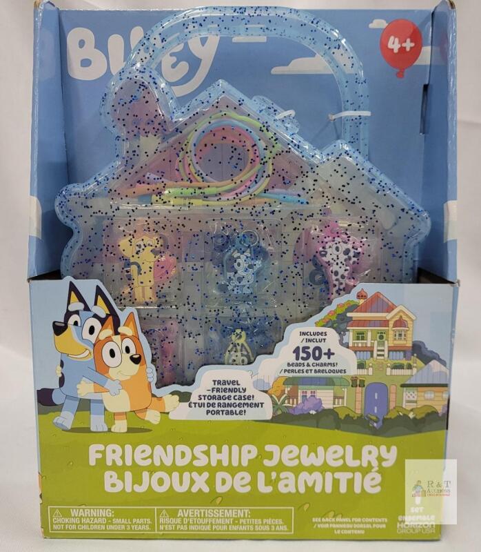 Bluey Friendship Jewelry Kit with 150+ Beads & Charms, Storage Case, by Horizon Group USA