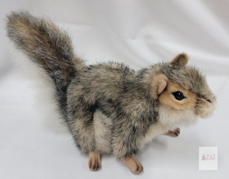 Realistic 10 Inch Plush Squirrel Toy, Faux Fur, Bushy Tail, Detailed Face, Stuffed Animal Figure