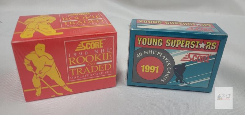 SEALED Score 1990 NHL Rookie and Traded & 1991 Young Superstars Factory-Sealed Card Sets