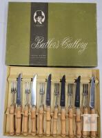 George Butler Sheffield 12-Piece Faux Bamboo Handle Cutlery Set with Original Box