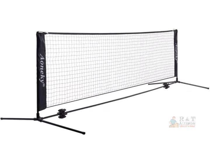 NEW Aoneky 6.8 ft Portable Tennis Net System &ndash; Metal Frame, Nylon Net, Includes Carry Bag