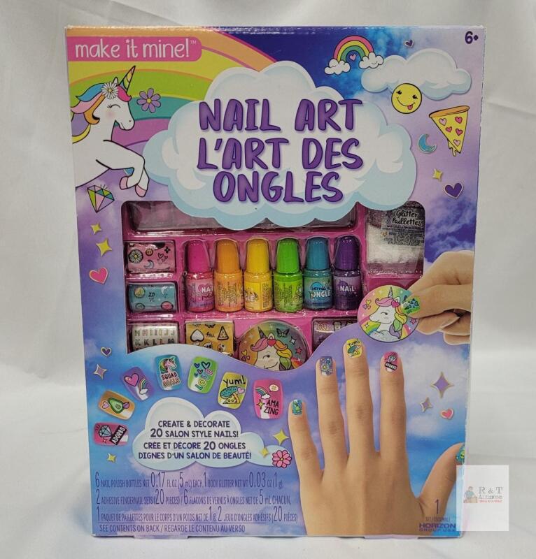 Make it Mine! Nail Art Kit, 6 Polishes, 20 Nails, 1000+ Stickers, Age 6+, Horizon Group USA