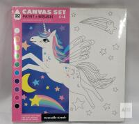 SEALED Crocodile Creek Unicorn Canvas Painting Set &ndash; 10" x 10" Canvas, 10 Acrylic Paints, 2 Brushes