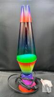 Motion and Glitter Lava Lamp Model 2000, 14.5" Tall, Rainbow Gradient, 25W Bulb