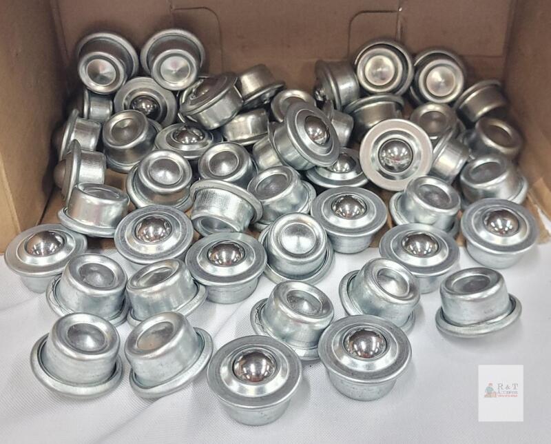 5/8" Roller Ball Transfer Bearings, Flange Mounted, Carbon Steel Housing, 22 lbs Dynamic Load Capacity