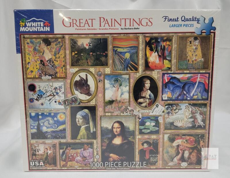 SEALED WHITE MOUNTAIN 1000 Piece Puzzle Great Paintings by Barbara Behr, 24"x30", Large Pieces, USA Made
